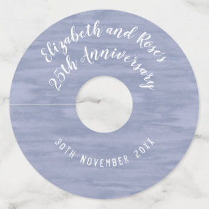 フェードブルーアンビナリー紙ワイングラスラベル ワイングラスタグ