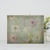 フェードブルーフローラスクラップブック紙 (スタンド正面)