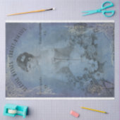 フェードブルーレディースコルセットデコページ紙 薄葉紙 (クラフト)