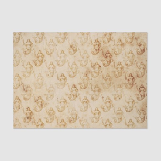 フェードマーメイドヴィンテージデコペティッシュペーパー 薄葉紙 (正面)