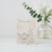 フェード付きスケッチフローラ木製イヤリング表示カード 名刺 (スタンド正面)