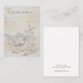 フェード付きスケッチフローラ木製イヤリング表示カード 名刺 (正面/裏面)