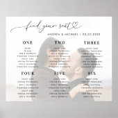 フェード付き写真6テー結婚ブルの座席図の記号 ポスター (正面)