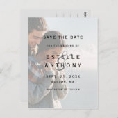 フェード写真アンパサンド結婚式の日付の保存 ポストカード (正面/裏面)