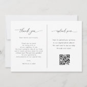 フェード写真スクリプト＆QRコード写真ギャラリー ウェディング サンキューカード (裏面)