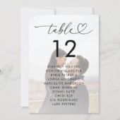 フェード写真席次表 名前 5x7 ウェディングサイン 招待状 (正面)