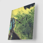 フェード遠くに1抽象芸術クロック スクエア壁時計 (傾斜)