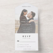 フェーモダンジング写真ミニマシンプルリストRSVP結婚's オールインワン招待状 (内側)