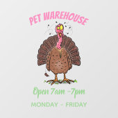 フエおもしろいマンガの茶色の農業用トルコ ウィンドウサイン (シート)