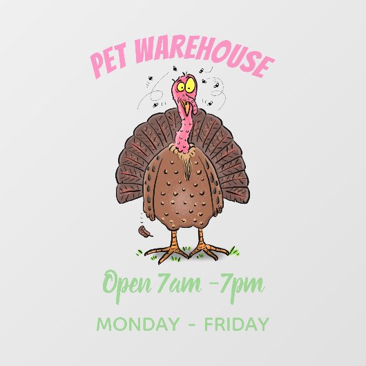 フエおもしろいマンガの茶色の農業用トルコ ウィンドウサイン (シート)