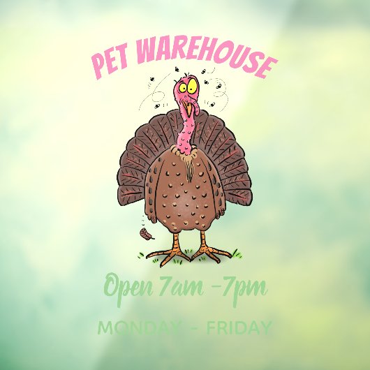 フエおもしろいマンガの茶色の農業用トルコ ウィンドウサイン (シート3)