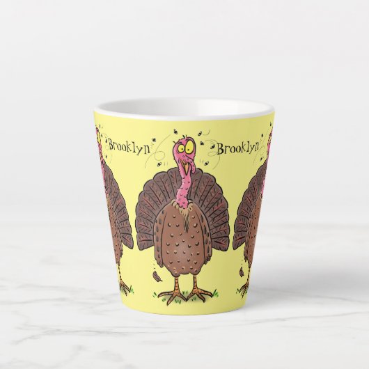 フエおもしろいマンガの茶色の農業用トルコ カフェラテマグ (正面)