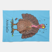 フエおもしろいマンガの茶色の農業用トルコ キッチンタオル (横)