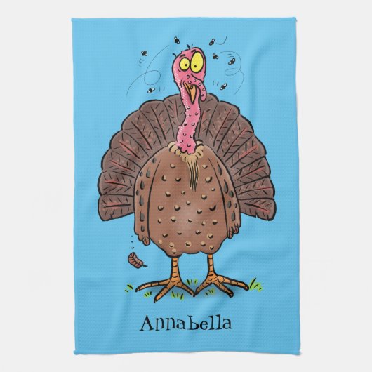 フエおもしろいマンガの茶色の農業用トルコ キッチンタオル (縦)