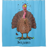 フエおもしろいマンガの茶色の農業用トルコ シャワーカーテン (正面)