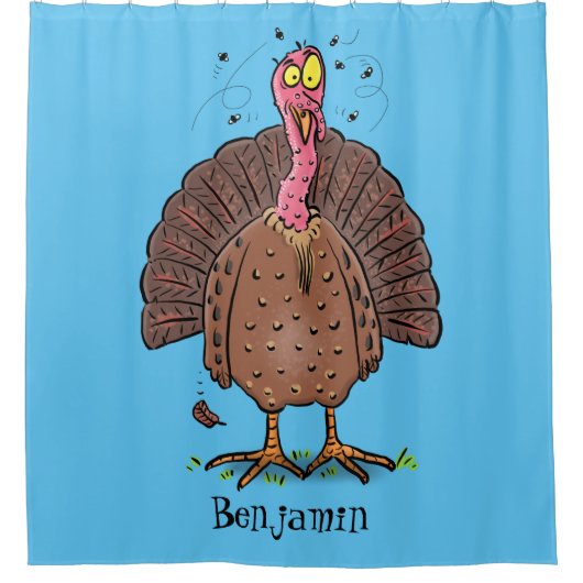 フエおもしろいマンガの茶色の農業用トルコ シャワーカーテン (正面)