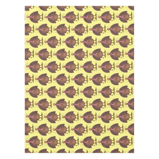 フエおもしろいマンガの茶色の農業用トルコ テーブルクロス (正面)