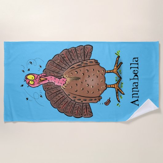 フエおもしろいマンガの茶色の農業用トルコ ビーチタオル (正面)