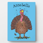 フエおもしろいマンガの茶色の農業用トルコ フォトプラーク (正面)