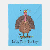 フエおもしろいマンガの茶色の農業用トルコ フリースブランケット (正面)