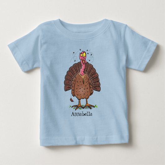 フエおもしろいマンガの茶色の農業用トルコ ベビーTシャツ (正面)