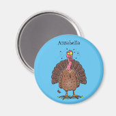 フエおもしろいマンガの茶色の農業用トルコ マグネット (正面/裏面)