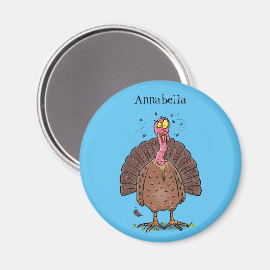 フエおもしろいマンガの茶色の農業用トルコ マグネット (正面/裏面)