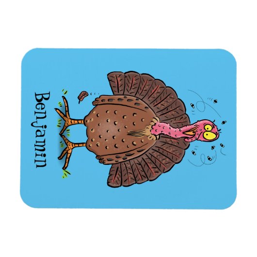 フエおもしろいマンガの茶色の農業用トルコ マグネット (横)