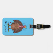 フエおもしろいマンガの茶色の農業用トルコ ラゲッジタグ (正面横)