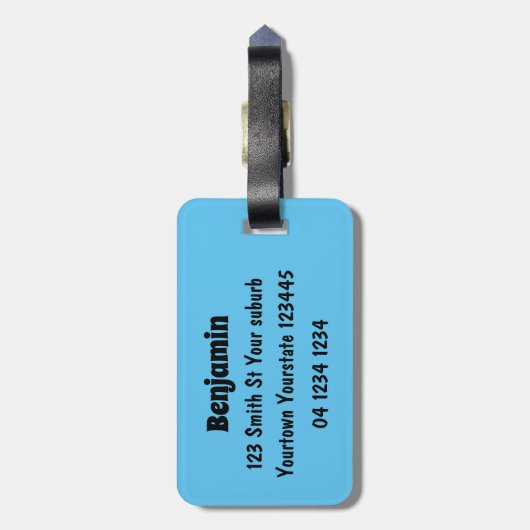 フエおもしろいマンガの茶色の農業用トルコ ラゲッジタグ (裏面縦)