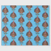 フエおもしろいマンガの茶色の農業用トルコ ラッピングペーパー (フラット)