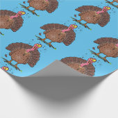 フエおもしろいマンガの茶色の農業用トルコ ラッピングペーパー (角)