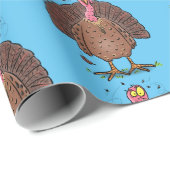 フエおもしろいマンガの茶色の農業用トルコ ラッピングペーパー (ロールコーナー)