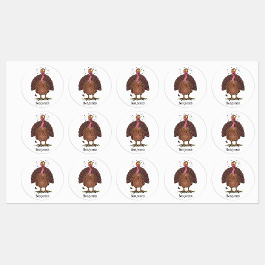 フエおもしろいマンガの茶色の農業用トルコ ラベル (シート)