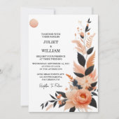 フエオレンジ70s 80s 90sピンクピーチカラフルズ結婚 招待状 (正面)