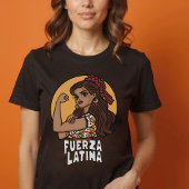 フエルザラテンアメリカ系女性の手描スペインのきシャツ Tシャツ