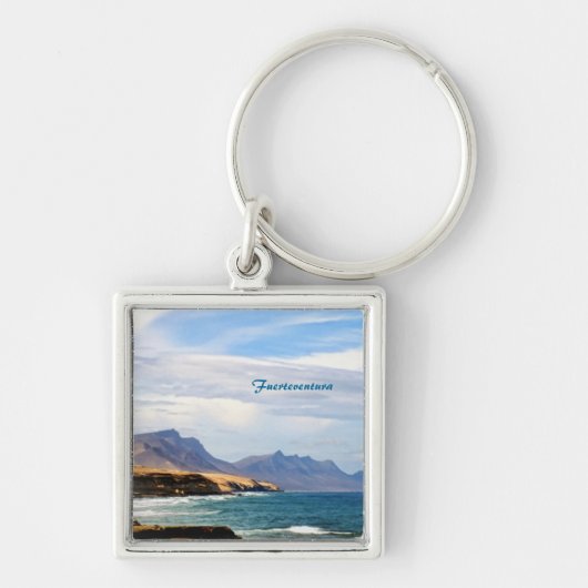 フエルテベントゥーラ島 海岸の旅を描いたアート キーホルダー (正面)