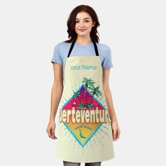フエルテヴェンチュラサーファーカナリア諸島ヴィンテージ エプロン (着用した状態)