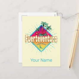フエルテヴェンチュラサーファーカナリア諸島ヴィンテージ シーズンポストカード