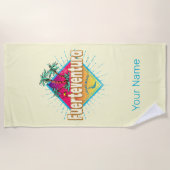 フエルテヴェンチュラサーファーカナリア諸島ヴィンテージ ビーチタオル (正面)