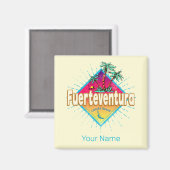 フエルテヴェンチュラサーファーカナリア諸島ヴィンテージ マグネット (正面/裏面)