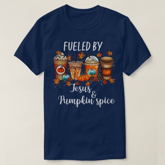 フエルバイパンプキンスパイス&イエズコーヒーラバー秋 Tシャツ (デザイン正面)