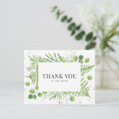 フエルンとユーカリのグリーンウェディング サンクスカード ポストカード (スタンド正面)