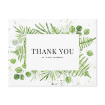 フエルンとユーカリのグリーンウェディング サンクスカード