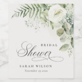 フエルン ユーカリ グリーン 装飾 葉 ブライダル シャワー ワインラベル (シングルラベル)