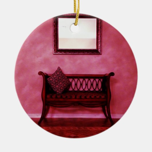 フエレガントォイヤーセットシート鏡内装デザイン セラミックオーナメント (正面)