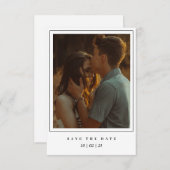 フエレガントォトフレームの保存日付招待状 出欠カード (正面/裏面)