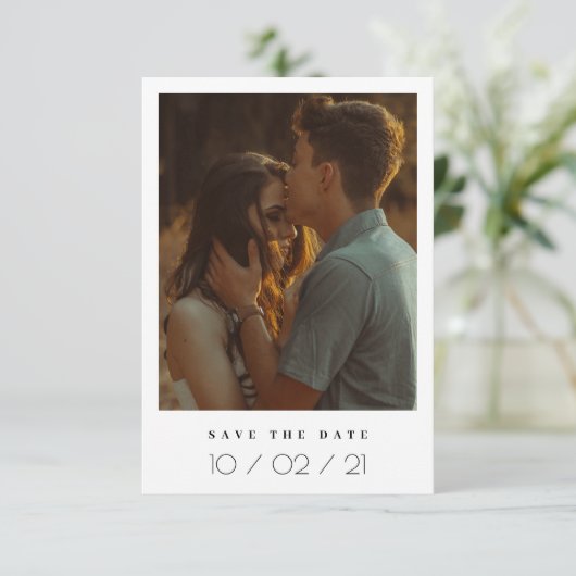 フエレガントォトフレームの保存日付招待状 出欠カード (スタンド正面)