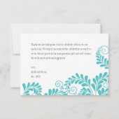 フエレガントライターコイズ結婚のサンキューカード サンキューカード (裏面)