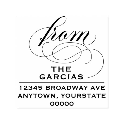 フエレガントライ差出人住所 セルフインキングスタンプ (デザイン)